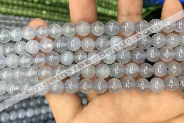 CBC732 15.5 inches 8mm round blue chalcedony beads wholesale