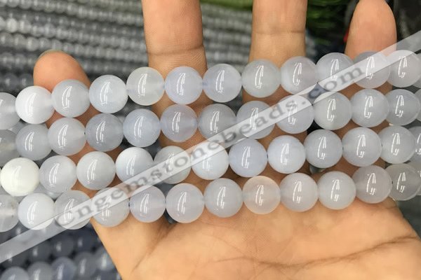 CBC733 15.5 inches 10mm round blue chalcedony beads wholesale