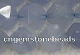 CBC742 15.5 inches 10mm faceted nuggets blue chalcedony beads