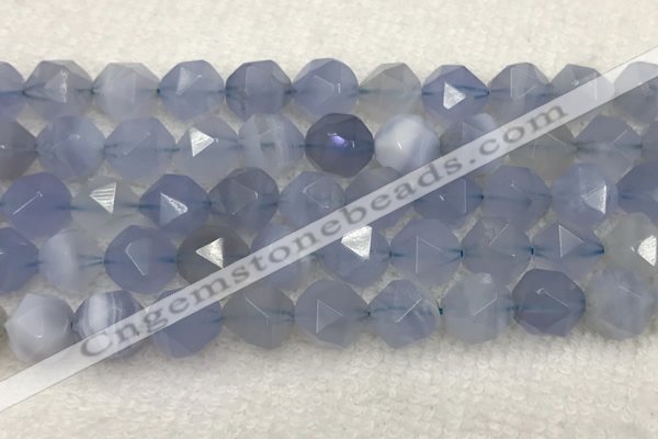 CBC744 15.5 inches 14mm faceted nuggets blue chalcedony beads