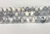 CBC780 15.5 inches 10*14mm rondelle blue chalcedony beads