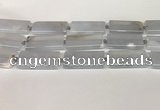 CBC785 15.5 inches 20*40mm rectangle blue chalcedony beads