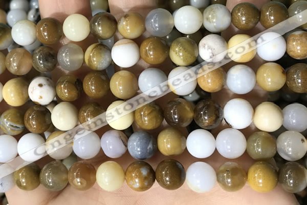 CBC803 15.5 inches 10mm round natural polka dot chalcedony beads