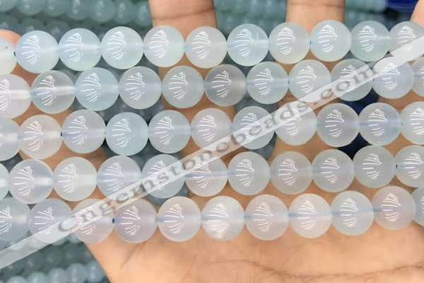 CBC813 15.5 inches 10mm round blue chalcedony gemstone beads