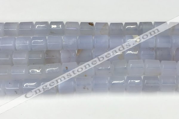 CBC821 15.5 inches 10*11mm tube blue chalcedony gemstone beads