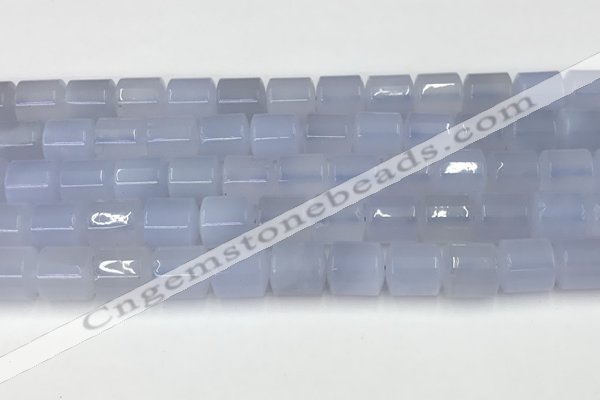 CBC826 15.5 inches 10*11mm tube blue chalcedony gemstone beads
