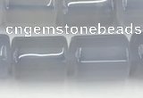 CBC828 15.5 inches 10*14mm tube blue chalcedony gemstone beads