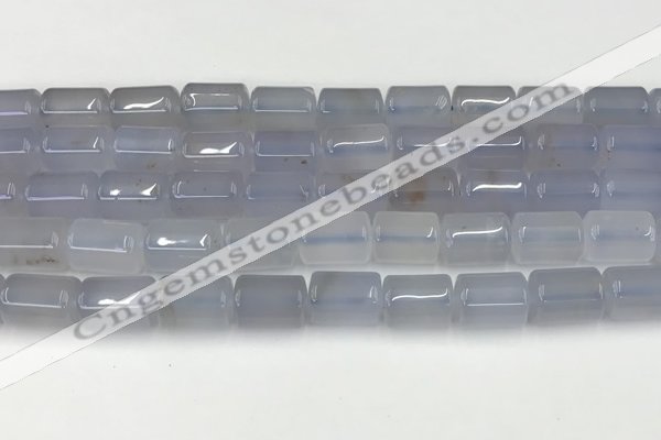 CBC828 15.5 inches 10*14mm tube blue chalcedony gemstone beads