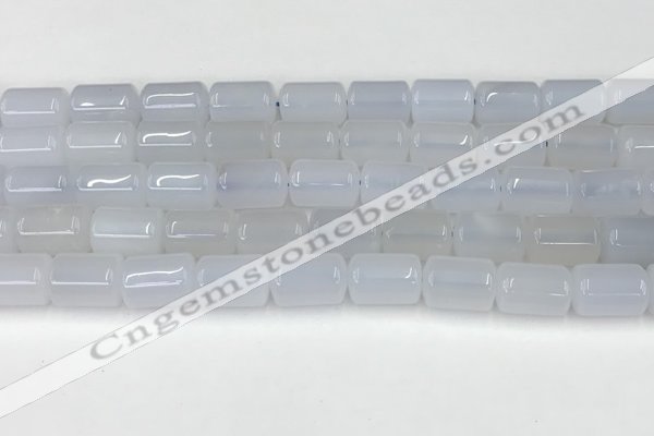 CBC829 15.5 inches 10*14mm tube blue chalcedony gemstone beads