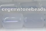 CBC831 15.5 inches 10*14mm tube blue chalcedony gemstone beads