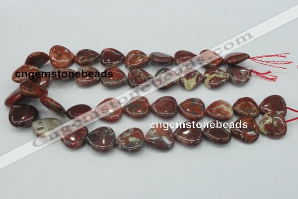 CBD01 15.5 inches 20*20mm heart brecciated jasper gemstone beads