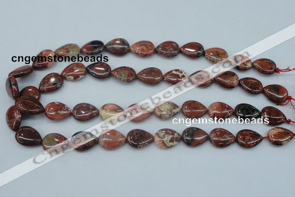 CBD02 15.5 inches 13*18mm flat teardrop brecciated jasper gemstone beads