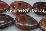 CBD03 15.5 inches 22*30mm flat teardrop brecciated jasper gemstone beads