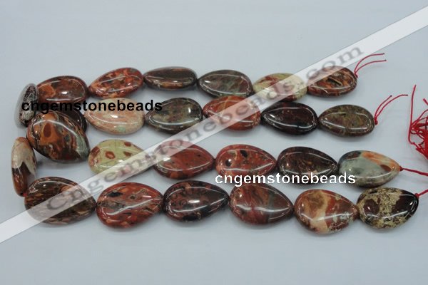 CBD03 15.5 inches 22*30mm flat teardrop brecciated jasper gemstone beads