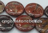 CBD07 15.5 inches 25mm flat round brecciated jasper gemstone beads