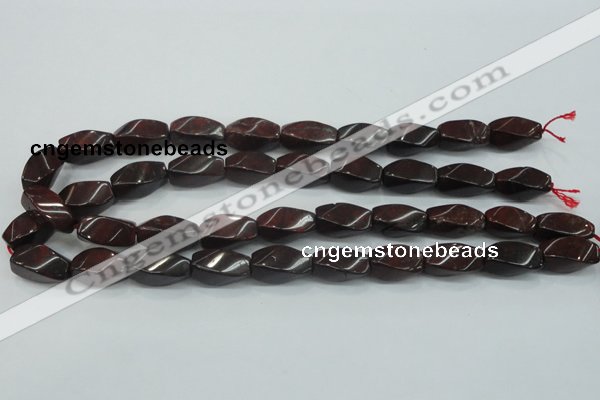 CBD12 15.5 inches 10*20mm twisted rice brecciated jasper gemstone beads