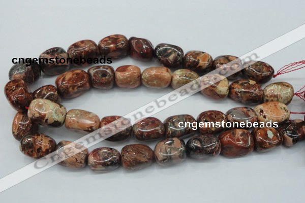 CBD14 15.5 inches 14*22mm nugget brecciated jasper gemstone beads