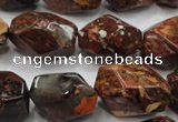 CBD28 15.5 inches 15*24mm faceted nuggets brecciated jasper gemstone beads