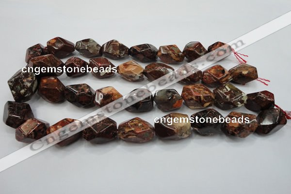 CBD28 15.5 inches 15*24mm faceted nuggets brecciated jasper gemstone beads