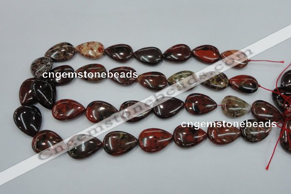 CBD34 15.5 inches 18*25mm flat teardrop brecciated jasper gemstone beads