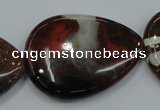 CBD35 15.5 inches 30*40mm flat teardrop brecciated jasper gemstone beads