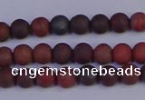 CBD360 15.5 inches 4mm round matte poppy jasper beads wholesale