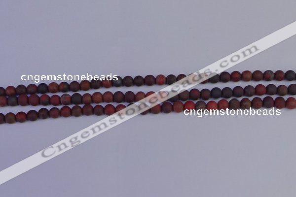 CBD360 15.5 inches 4mm round matte poppy jasper beads wholesale