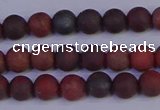 CBD361 15.5 inches 6mm round matte poppy jasper beads wholesale