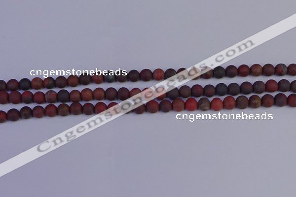 CBD361 15.5 inches 6mm round matte poppy jasper beads wholesale