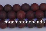 CBD362 15.5 inches 8mm round matte poppy jasper beads wholesale