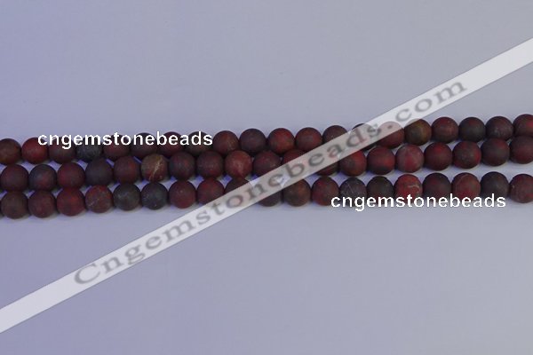 CBD362 15.5 inches 8mm round matte poppy jasper beads wholesale
