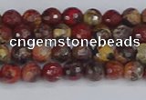 CBD368 15.5 inches 4mm faceted round brecciated jasper beads