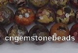 CBD371 15.5 inches 10mm faceted round brecciated jasper beads