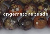 CBD372 15.5 inches 12mm faceted round brecciated jasper beads