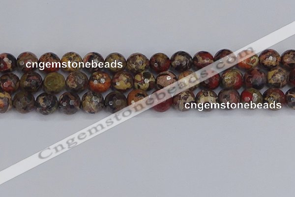 CBD372 15.5 inches 12mm faceted round brecciated jasper beads