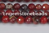 CBD375 15.5 inches 4mm faceted round poppy jasper beads