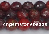 CBD378 15.5 inches 10mm faceted round poppy jasper beads