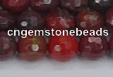 CBD379 15.5 inches 12mm faceted round poppy jasper beads