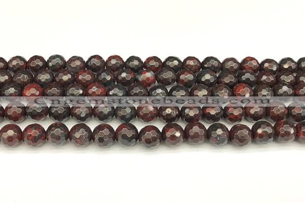 CBD391 15 inches 8mm faceted round brecciated jasper beads