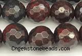 CBD392 15 inches 10mm faceted round brecciated jasper beads