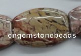 CBD75 15.5 inches 25*35mm flat drum brecciated jasper gemstone beads
