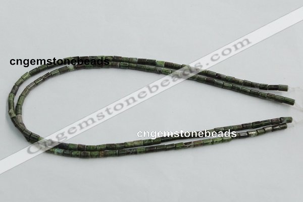 CBG07 15.5 inches 4*6mm cylinder bronze green gemstone beads