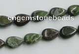 CBG08 15.5 inches 8*12mm flat teardrop bronze green gemstone beads