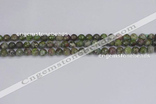 CBG101 15.5 inches 6mm faceted round bronze green gemstone beads