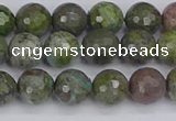 CBG102 15.5 inches 8mm faceted round bronze green gemstone beads