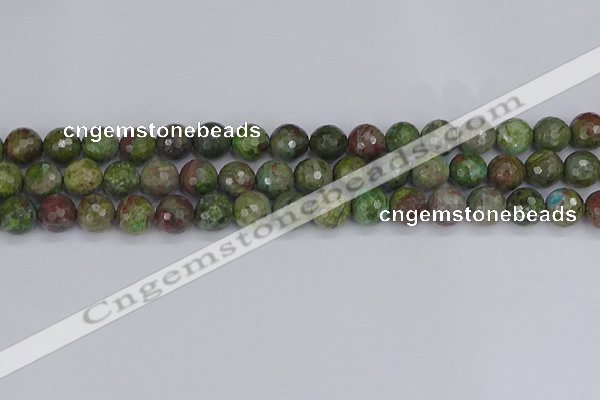 CBG103 15.5 inches 10mm faceted round bronze green gemstone beads