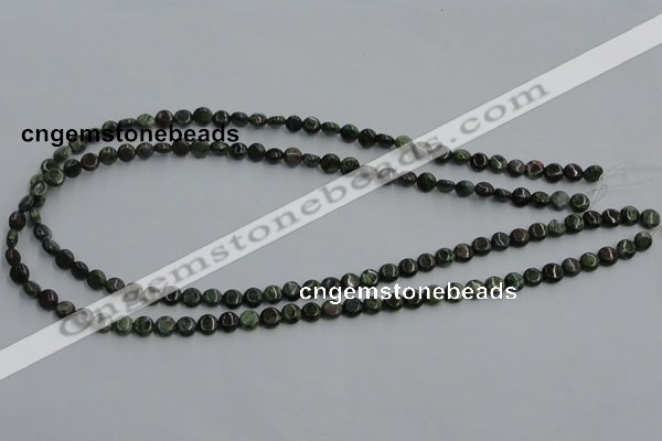 CBG11 15.5 inches 6mm flat round bronze green gemstone beads