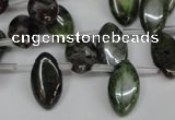 CBG25 Top-drilled 10*18mm marquise bronze green gemstone beads