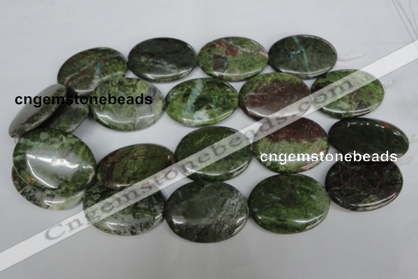 CBG32 15.5 inches 30*40mm oval bronze green gemstone beads