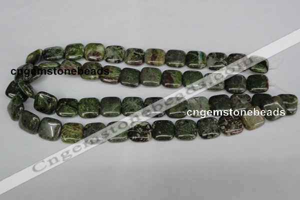 CBG41 15.5 inches 16*16mm square bronze green gemstone beads